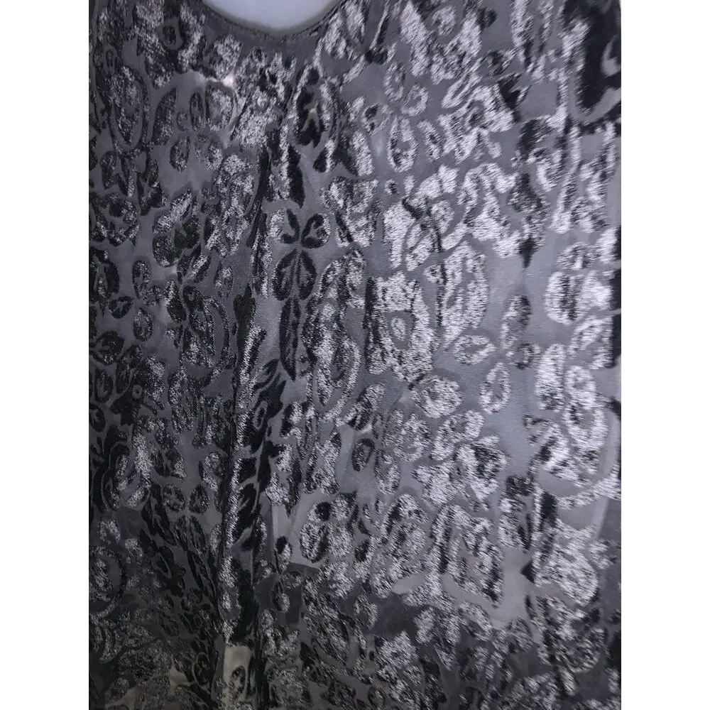 Victoria’s Secret Vintage Black Burnout Velvet Lingerie Slip Dress Size Medium? - Picture 4 of 7